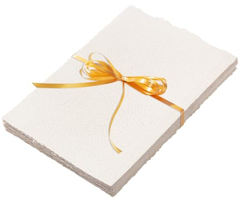 A5 Handmade Deckle Edge Paper, 60 Sheets, 160 GSM for Invitations