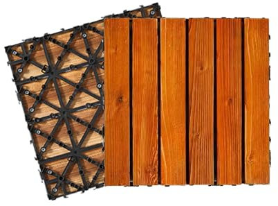 Suelo Terraza Exterior, Baldosa Madera Jardin Suelo Terraza Encajable Antideslizantes Tarima Exterior para Tarima Jardín Patio Balcón Proceso de Carbonización 30 X 30cm C2 11pcs