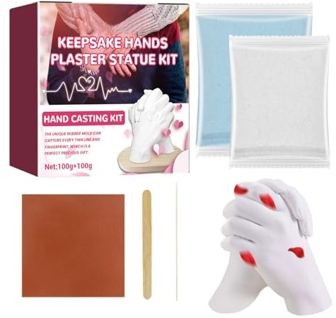 Kit di fusione a mano | Kit di stampi a mano | Kit di stampi a mano per coppie | Kit di fusione per stampi a mano | Stampo a mano in gesso per famiglia, stampo in gesso e kit di fusione per piedi