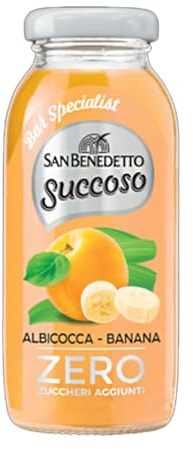 San Benedetto da 12 bottiglie in 200 ml Bevanda Leggera e Dissetante in Acqua Minerale Naturale, Senza Zuccheri, Conservanti Coloranti e Glutine (0,20L, Albicocca e Banana)
