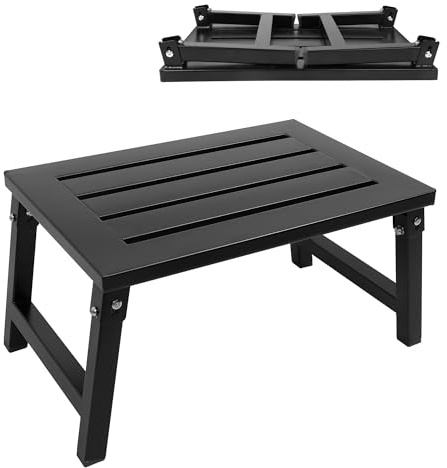 ILOKNZI Klapptritt Wohnmobil Camping, Aluminium Tritthocker 260 kg | Mit 3 Höhenstufen, ideal als Einstiegshilfe und Arbeitshocker für Camping, Werkstatt und vielseitige Anwendungen