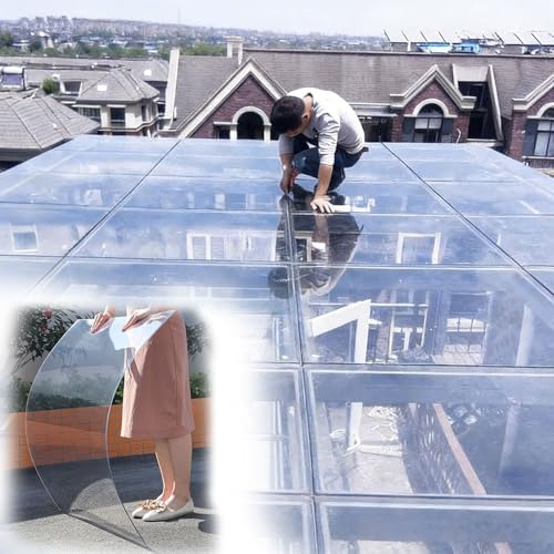 Daylighting Polycarbonate Sheets for Greenhouse, 1.2mm Clear Greenhouse Roof Panels, Polycarbonate Roofing Sheet, Easy to Bend and Cut(1 * 15m/3.3 * 49.2ft)