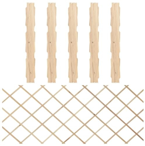 Nqyjm Panneaux de Clôture Décorative Clôtures en Treillis 5 pièce Bois de Sapin Massif 180x80 cm, Barrière pour Animaux pour Extérieur, Cour, Terrasse, Jardin