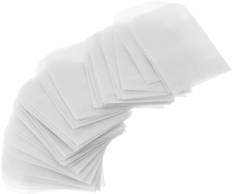 LIFKOME 50 Stück Schmuck Papiertüten Transparent für Aufbewahrung von Ohrringen Ringen Fotos Karten Vielseitige Verpackungstaschen Kompakt Tragbar Elegant