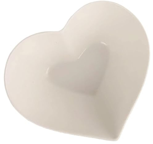 BESTOMZ Cuenco de Cerámica Blanco Forma de Corazón, Ensaladera Elegante y Fácil de Limpiar, Adecuado para Restaurante y Hotel en Decoración Vintage