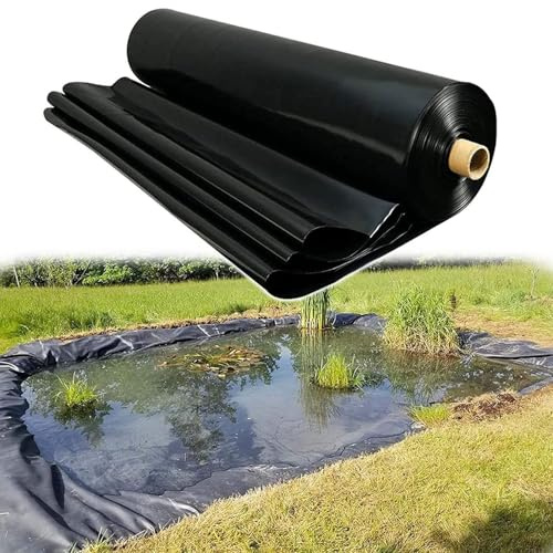 Flexibelt dammfoder – svart presenning för trädgårdspo, fiskpooler, fontäner och strömmar – finns i 1 x 1 m, 2 x 5 m, 4 x 6 m – perfekt för små vattenfunktioner