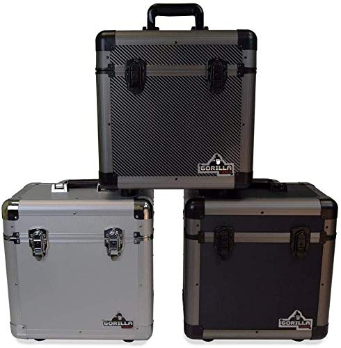 Gorilla LP80 12 LP Vinyl Record Storage Carry Case - Holds 80-3 Colours Available (Silver)