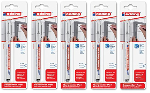 edding 8850 Bohrloch-Marker - Schwarz - 5er Set - Zum dauerhaften Markieren von schwer zugänglichen Stellen (5 Stück, Bohrlochmarker)
