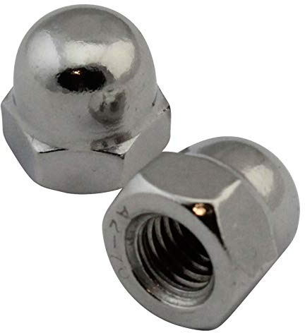 D2D | VPE: 50 Stück - Sechskant Hutmuttern hohe Form - Größe: M12 - DIN 1587 - Edelstahl A2 V2A | Ziermuttern