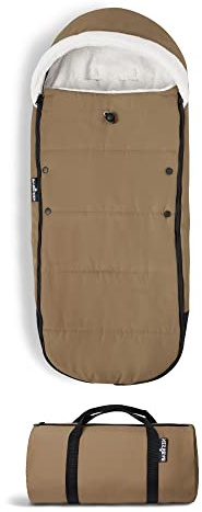 Babyzen YOYO Footmuff, Toffee - Sherpa Lining & Fleece Hood with Drawstring to Keep Baby Warm - Includes Carrying Bag - Machine Washable