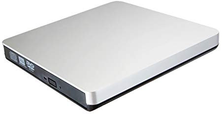 Masterizzatore DVD esterno USB 3.0 lettore ottico per computer portatile e desktop con Windows 7/8/10, Mac OS, pop-up portatile 8X DVD+R/RW DL DVD-RAM 24X CD-RW, colore argento