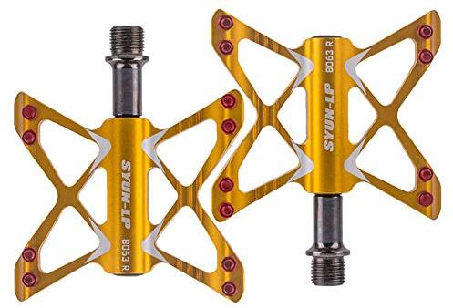 Fahrradpedale Pedale Fahrrad Alu Fahrrad Pedale Rennrad Fahrradpedale Fahrradzubehör BMX Pedale Flache Pedale Fahrradzubehör Mountainbike-Zubehör Fahrradzubehör Gold,Free Size