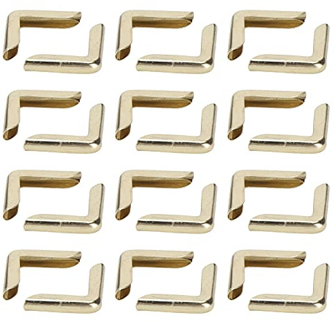 100 Stück Buchecken aus Metall, Gold, Vintage Buch Eckenschutz für DIY Scrapbooking, Fotoalben, Menüs, Notebooks (14x14 mm)