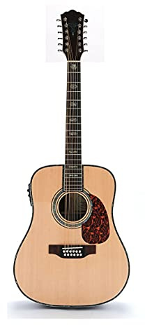 Guitarra Acústica Guitarra Eléctrica Sólida Abeto 12 Cuerdas Alto Brillo Sillín D Estilo Rosewood Volver Guitarra Folk Natural