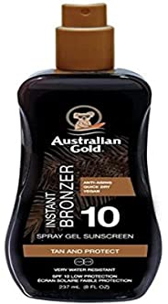 Australian Gold SPF 10 Spray Gel Sunscreen with Instant Bronzer 237 ml