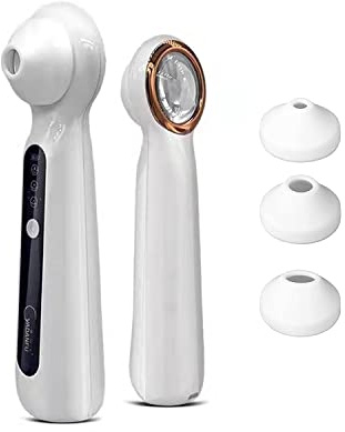 Synlig pormaskborttagare med LED-fyllningslampa och förstoringsglas mikroskop elektrisk dammsugare porrengörare akne komedon extraktor pormaskar finne sugverktygssats med 3 silikonhuvuden Elitzia