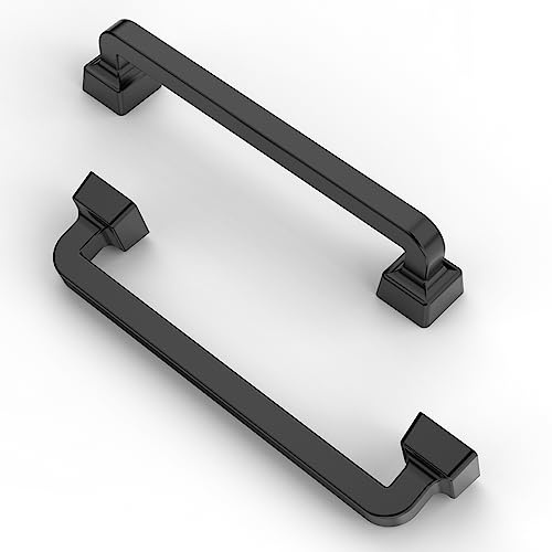 FURNIWARE 10 Stück Schrankgriffe Möbelgriff Bohrlochabstand 128mm Küchengriffe Schubladengriffe Möbelgriffe Schwarz Griffe Küche Küchenschränke