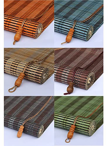 V3VOGUE Bambusrollo Blickdicht Für Fenster, Rollo Bambus, 70% Verdunkelungs Rollo Jalousine, Sonnenschutz, Atmungsaktiv, Sichtschutz, Natur Holzrollos Raffrollos Mit Seitenzug Für Garten