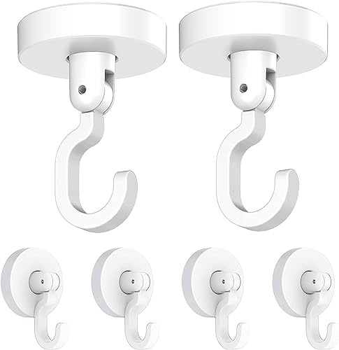 LANSKYLAN 6 Stück Haken Selbstklebend Deckenhaken 360 grad Drehen Klebehaken Decke Magische Haken max 4.5kg Ohne Bohren Handtuchhaken Transparent Drehbar Decke Wandhaken für Schlafzimmer Küche Bad