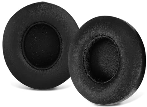 Sinowo Ear Pads, Replacement Earpads Compatible for Beats Solo 2.0/3.0 Wireless Headphones,Ear Cushions with Noise Isolation Memory Foam,Soft Protein Leather（Black）