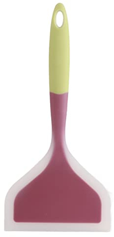 QANYEGN Silicone Shovel, Short Handle Pancakes Shovel, Wide Spatula Turner Nonstick, Tamayaki Pancakes Shovel(Green handle)