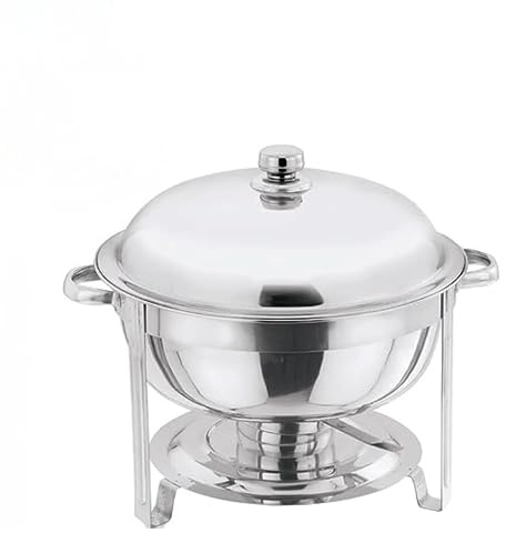 Aspect Stainless Steel Round Chafing Dish Set Buffet (8.5l)- Catering Warmer- Warming Heat Container – Ideal for Buffets, Banquets, Home Parties. (Round Buffet)