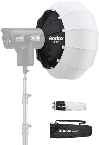 Godox CS-50T 50 cm/19,6 tum softbox, hopfällbar snabbfrigörande lykta, softbox med standard Bowen-fäste för studiofotografering, porträtt, Live Stream
