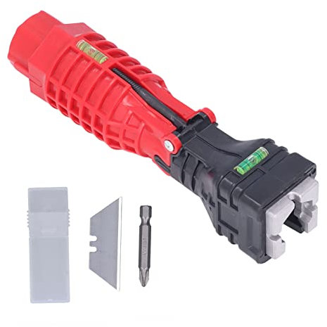YWBL-WH Llave para Grifo Multifuncional Portátil 18 en 1, Cabezal Plegable, Espacios Pequeños y Esquinas de Tuberías, 2 Burbujas Horizontales, Potentes Imanes para Reparaciones de Plomería