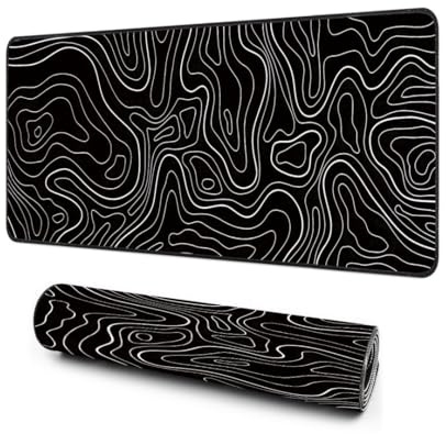 Giecy Gaming Mouse Pad, XXL Keyboard Mouse Mat Desk Pad with Non-Slip Rubber Base for Office & Home Computers, Laptop, Gaming (Black Line, 90 x 40 cm)