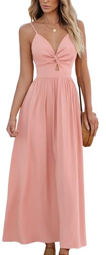 CUPSHE Robe d'été pour Femme - Col en V - sans Manches - Couleur contrastée - Imprimé Floral - Mini Robe décontractée - pour fête, Plage | Robe d'été à col en V et bretelles spaghetti, découpe torsadée, à nouer dans le dos, sans manches, vêtements de plage