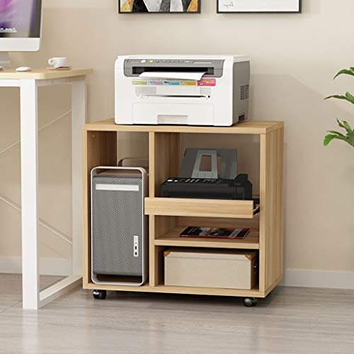 HAVVMK Druckerständer Druckerständer aus Holz Abnehmbares Haushalts-Lagerregal Aktenordner Bücher und Zeitschriften Desktop-Computer CPU-Gehäuse Lagerregal Büro-Seitenschrank Bürobedarfs-
