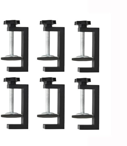 G-Klemmen für Holzbearbeitung, universelle C-Klemme, kleine Schreibtischklemme, Schrankrahmen, mit stabilen, breiten Backen, schwarze C-Klemmen für Werkstückbefestigung, Handwerkzeugteile, 6 Stück