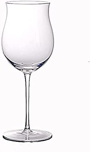 Calice per bicchieri da vino rosso con fondo concavo in cristallo a forma di tulipano, trasparente, 650 ml