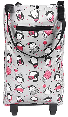 HAOHIZE Lightweight Foldable Shopping Bag with Wheels - Small Shopping Trolley for Outdoors