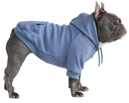 Spark Paws Dog Hoodie – Premium Dog Sweater for Small, Medium, and Large Dogs | Warm Outfits for French Bulldogs, Pitbull, Puppy, Winter Jacket Alternative - Slate Blue - L