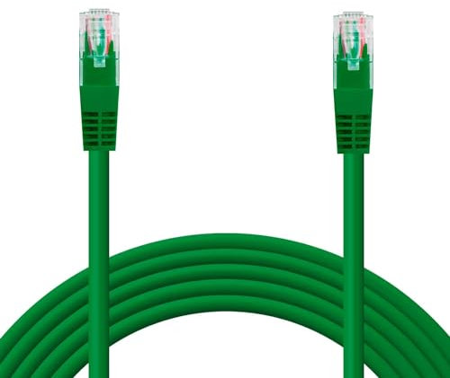 OcioDual Cable Ethernet Cat.6 de 0,30m Cable de Red UTP AWG24 Verde 1Gbps 250MHz con Conector RJ45, Compatible con PC PS5 PS4 XBOX X/S TV BOX ROUTER Servidor NAS