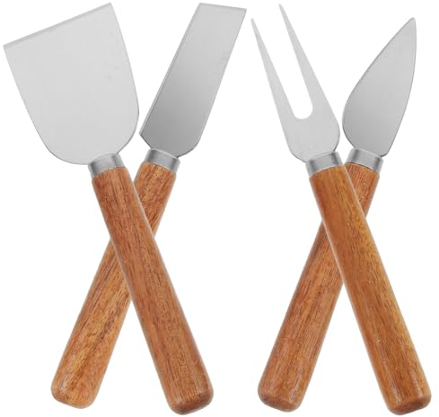 PRETYZOOM 4stücke Käsemesser Edelstahl Holzgriff Käsewerkzeuge Spatel Cutter Gabel Für Käse Butter Kuchen Zubehör Für Restaurant Lebensmittelgeschäft