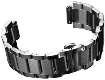 19 mm × 27 mm massives Edelstahl-Uhrenarmband, passend for Hublot-Uhrenarmband, faltbare Schmetterlingsschließe, Metall-Uhrenarmbänder, Herrenarmband(19mmx27mm Silver)