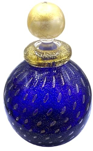 Bottiglia Collezione Vetro di Murano Murrina Foglia Oro Made in Italy forma tonda