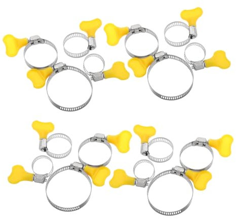 GETAJGHSD 16pcs Stainless Steel Hose Clamps Plumbing Pipe Clips Adjustable Thumb Screw Clamps for Water Pipe Auto Repair