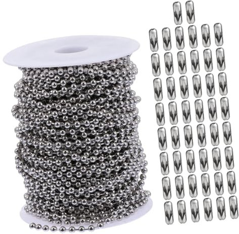 OHPHCALL DIY Necklace Chain Ball Beads Stainless Steel Jewelry Making Wire Ceiling Fan Pull Chain
