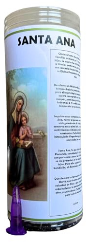 Velón de Santa Ana para Proteger Niños, Matrimonio y Familia y Consagrar Almas y Cuerpos | Velón de Petición con Aceite Litúrgico y Oración de 3 Días de Duración Aproximada.