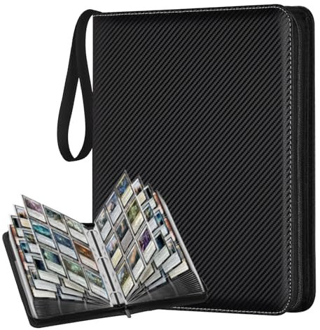 pangdapengpeng 50 Seiten 900 Karten Sammelkarten Album, Sammelalbum für Karten, Tragbarer Wasserdichter Kartenhalter aus PU für Pokemon Card Binder, Sportkarten (900 Karten)