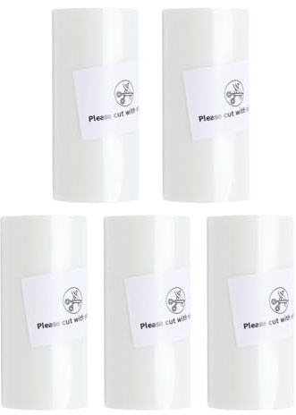 5 Rouleau 57x25 Mm D'impression Thermique Papier D'adhésif Transparent Transparent de L'eau Auto-adhésive Mini Imprimante Collante avec Autocollant pour Photo Notes de Journal