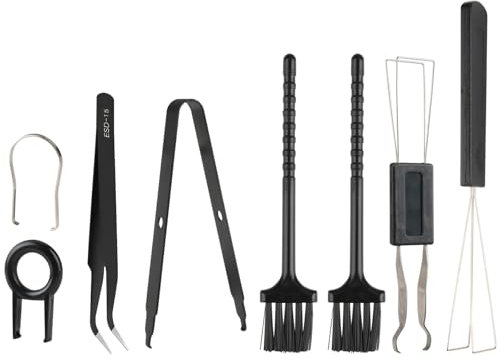 8 Stück Keycap Puller, Tastenkappen Entferner Werkzeug Set, Switch Remover Puller, Entferner Werkzeugset für Mechanische Tastaturen mit Pinzette und Reinigungsbürsten, Universell für PC Laptop