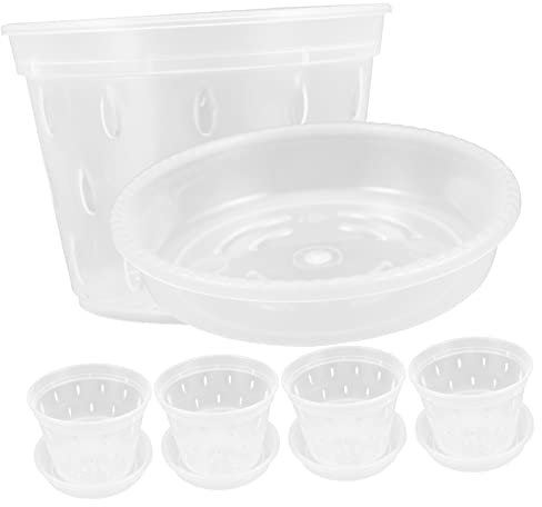Toyvian Sets de Pots de Fleurs en Plastique Pots de Rempotage Solide et Faciles à Nettoyer Lot de 5 pour Jardinage Adaptés aux Petites et Moyennes Plantes en Intérieur