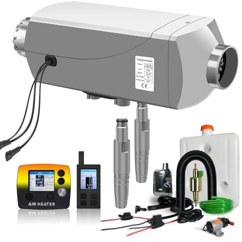 zhongqianji Standheizung Diesel 8kW 12V，Dieselheizung mit Wasser-Luft-Heizung,Heizung Diesel Mit Bidirektionale Fernbedienung, LCD Anzeige, für Wohnmobil Wassertankheizung, LKW Motorvorwärmung