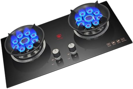 Stufa A Gas, Cucina A Gas da 5,2 KW, Piano Cottura A Gas A 2 Fuochi, Cucine A Gas da Tavolo E A Filo, Protezione Contro Lo Spegnimento della Fiamma(LPG)