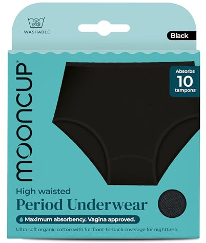 Mooncup Slip Menstruali Vita Bassa, Assorbono Fino a 10 Assorbenti Interni, Lavabili in Lavatrice