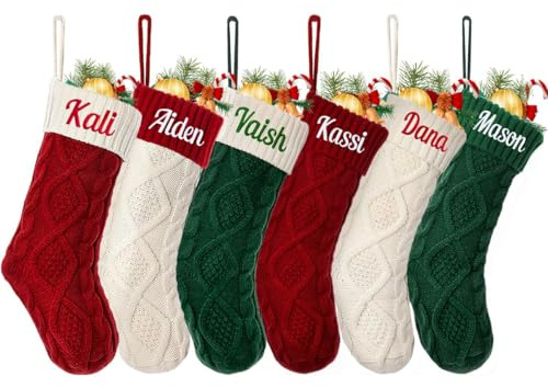 YJWZ Calza Befana Personalizzata Calze Natalizie da Appendere con Nome Calza Befana Vuota Idea Regalo per Epifania Natale Decoraizione Natalizia per Camino (Stile A, 1 Pezzi)